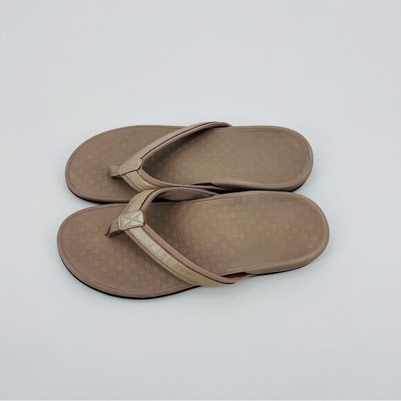 Vionic Sandals Flip Flops Arch Support Cream Size 13 - Picture 2 of 8